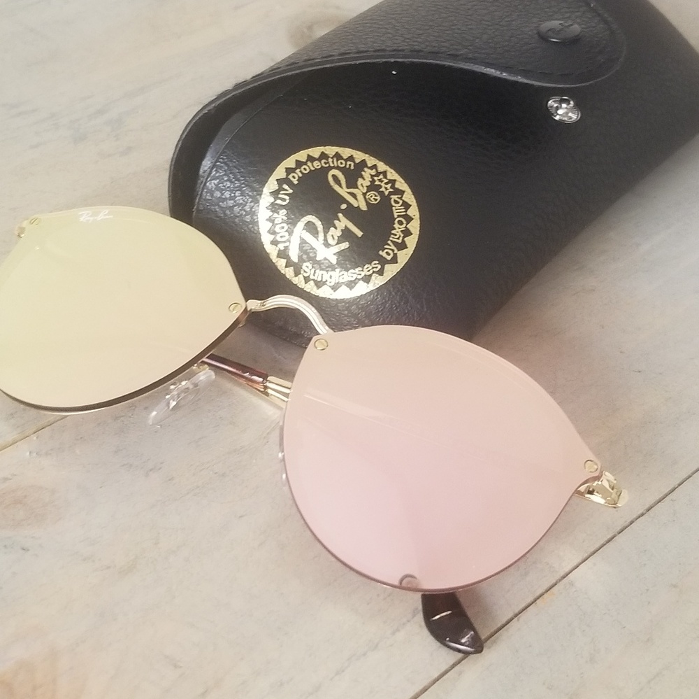 RAY BANBlaze Pink Mirror Round Sunglasses RB3574N
